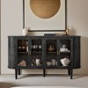 Farmhouse Sideboard Cabinet with Storage, Wood Buffet Cabinet with Glass Doors and Adjustable Shelves for Kitchen - Leovsnove - 3 of 4