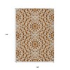 Orange Copper And Beige Floral Medallion Washable Indoor Outdoor Area Rug - 3 of 4