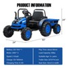 Kids Ride On Tractor with Trailer, 12V Battery Powered Electric Tractor with Remote Control, Music, USB, Led Lights - 2 of 4