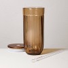 21oz Fluted Glass Tumbler with Wood Lid - Hearth & Hand™ with Magnolia - 3 of 4