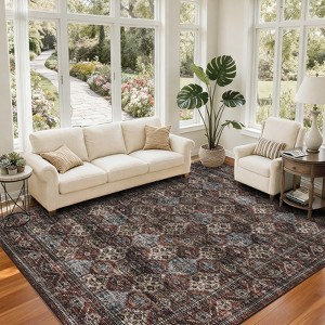 Garvee Area Rug Washable Vintage Medallion Print Rugs for Living Room Bedroom Soft Low Pile Non-Slip Carpet - 1 of 4