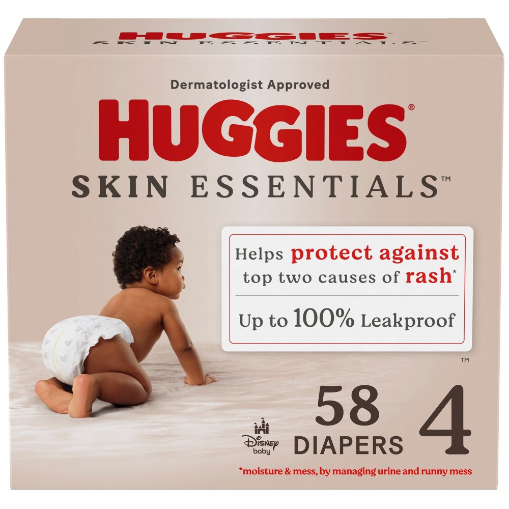 Huggies Skin Essentials Diapers Super Pack - Size 4 - 58ct