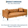 Acekool 81" Chesterfield Style Leather Sofa, 3-Seater Couch with Deep Tufted Seat and Ergonomic Back, Modern Cognac Tan for Living Room - 2 of 4