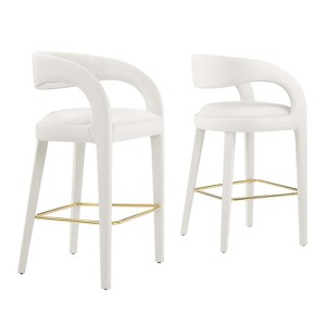 Modway Pinnacle Performance Velvet Bar Stool Set of Two - 1 of 4