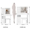 NicBex 29.2" Small Vanity Desk with Power Outlet,Makeup Desk with Touch LED Mirror&Hair Dryer Bracket,Makeup Vanity Table with Stool for Bedroom - 3 of 4