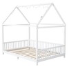YOOCOZZ Twin Size Wood House Bed with Guardrail and LED - 2 of 4