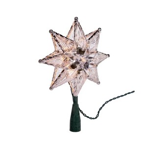 Kurt Adler 10-Light 8-Point Star Christmas Treetop, Clear, 8in - 1 of 4