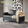 TYBOATLE Faux Leather Sofa 2 Set, Living Room Upholstered Sofa Couch, Mid Century Modern Couch Set with Wooden Legs for Living Room, Bedroom, Office - 3 of 4