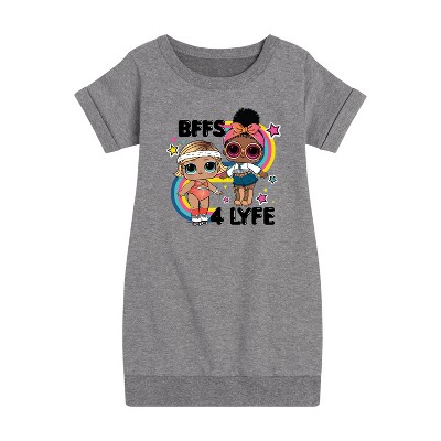 - LOL Surprise! - BFF 4LYFE Graphic Short Sleeve Fleece Dress