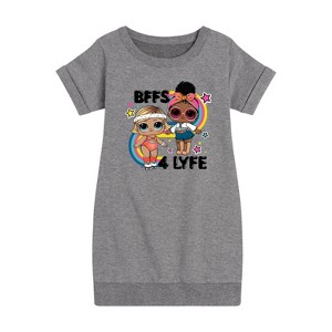- LOL Surprise! - BFF 4LYFE Graphic Short Sleeve Fleece Dress - 1 of 3