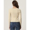 Allegra K Women's Sweetheart Neck Casual Long Sleeve Slim Fit Pullover Sweater - 4 of 4