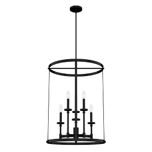Hunter Fans 21.75" Briargrove Ceiling Light Matte Black Chandelier - 6 Bulb Indoor Pendant for Elegant Dining & Foyer - 1 of 1