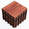 Bliss Outdoors Hardwood 6-Slat Interlocking Wood Deck Tiles, Red, Set of 30 - 4 of 4