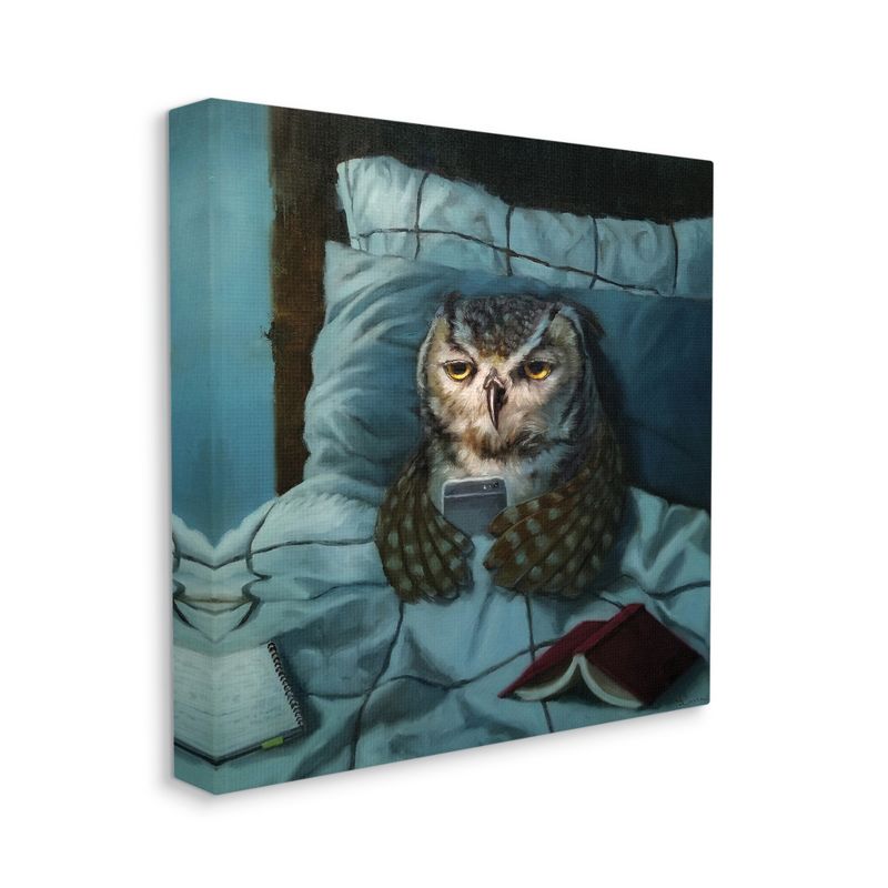 Stupell Industries Night Owl on Phone in Bed Funny Animal, 1 of 5