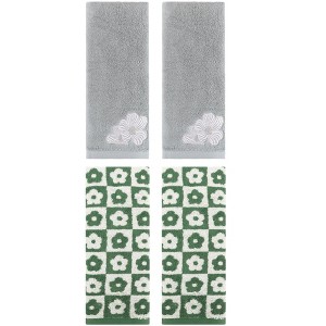 REGALWOVEN 4 Pcs Cotton Soft Absorbent Decorative Bathroom Hand Towel - 1 of 4