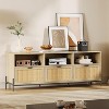 TV Stand for 75 inch TV, Entertainment Center with Storage, 65 Inch TV Console Table with 3 Drawers, Rattan Media Console Cabinet with Metal Legs - 2 of 4