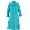 Collections Etc Textured Fleece Button-Front Long Robe with Pockets - 4 of 4