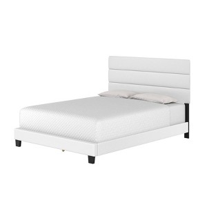 Luxembourg Faux Leather Channel Upholstered Platform Bed - Eco Dream - 1 of 4