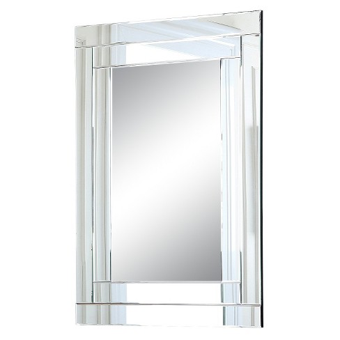 rectangular frameless wall mirror