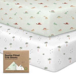 KeaBabies 2pk Soothe Fitted Crib Sheets Neutral, Organic Baby Crib Sheets, Fits Standard Nursery Baby Mattress - 1 of 4