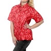 LA LEELA Womens Button Down Short Sleeve Summer Surfing Blouse Tops Hawaiian Club party Casual Shirts for Women - 3 of 4