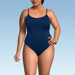 Lands' End Women's Tugless QuickDry Adjustable Strappy Back Tankini Top - 1 of 3