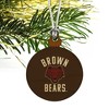 Brown University Bears Logo Mini Small Tiny Wood Christmas Tree Holiday Ornament - 3 of 4