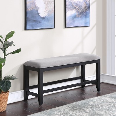 GDFStudio Nicole 47" W Modern Upholstered Fabric Hardwood Counter Bench