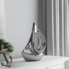 Sailboat Decorative Sculpture - Modern Nautical Accent - Silver Ceramic Ceramic - Coastal Home & Office Decor - 8" Metallic Silver - 2 of 4