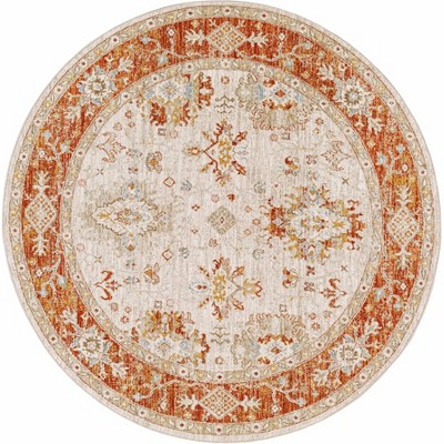 Hauteloom Tsawsen Rust Bordered Oushak Rug