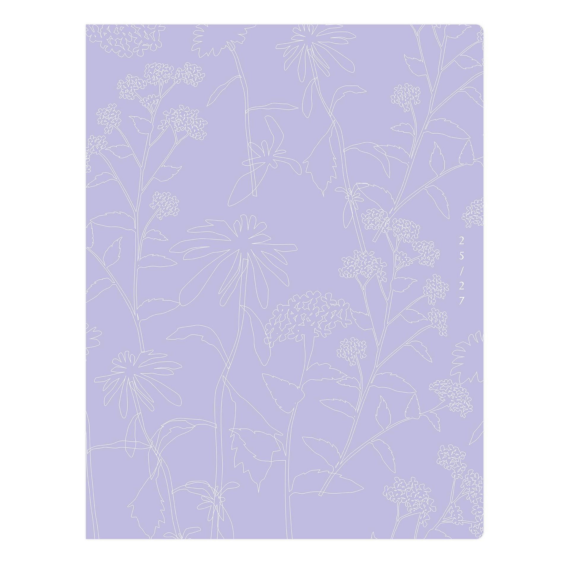 Blue Sky 8.5"x11" Green Earth 2025-2026 Monthly Stapled Planner (2 Year) Textured Lavender Floral