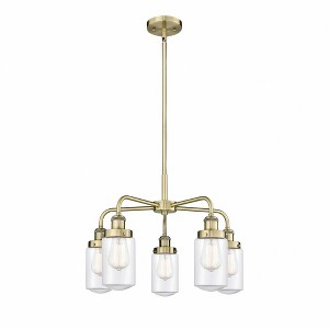 Dover - 5 Light Stem Hung Chandelier In Art Deco Style-15.5 Inches Tall and 22.5 Inches Wide - 1 of 1