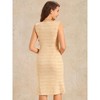 INSPIRE CHIC Women's Tweed Summer Sleeveless Elegant Plaid Bodycon Midi Dress - 3 of 4