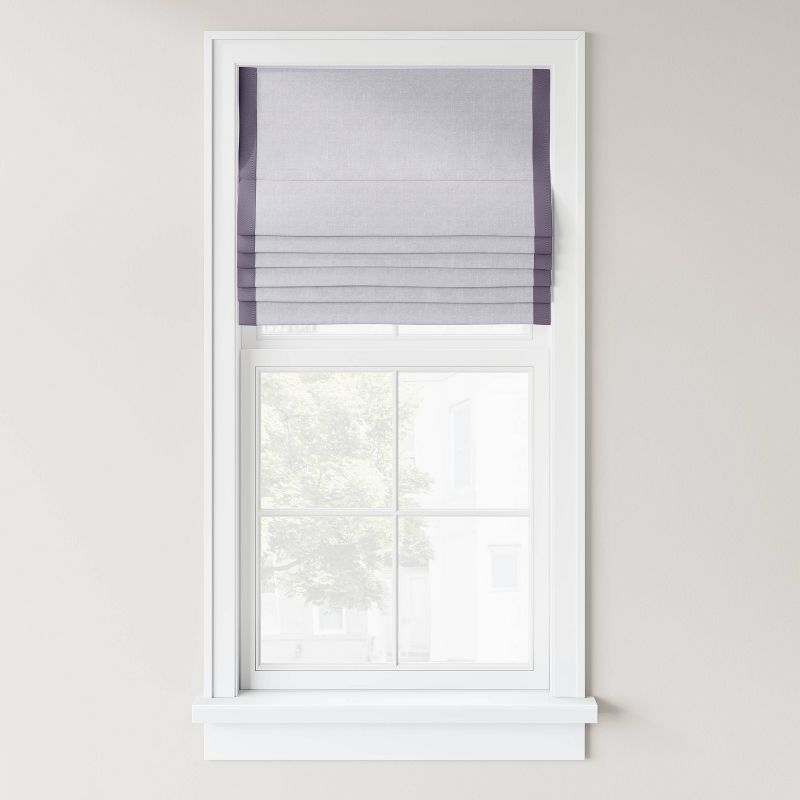 1pc Light Filtering Cordless Linen Blend Roman Window Shade Gray - Threshold™, 1 of 4
