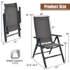 Tangkula 2 Pack Folding Dining Chairs Adjustable Reclining Back Chairs Suitable for Outdoor & Indoor Gray - 4 of 4