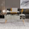 Storage Coffee Table with Hidden Compartment Adjustable Storage Shelf Lift Table Top Dining Table for Living Room - 2 of 4