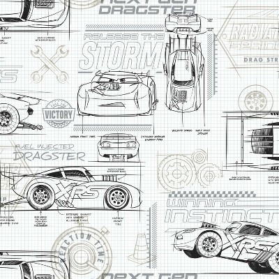 Disney Pixar Cars Schematic Peel and Stick Wallpaper - RoomMates