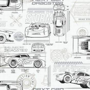 Disney Pixar Cars Schematic Peel and Stick Kids' Wallpaper - RoomMates