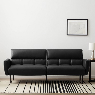 Brown shop leather futon