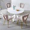 LOVMOR Modern chair with iron tube legs, soft cushions and comfortable backrest, suitable for dining room, living room, cafe,hairball back - 4 of 4