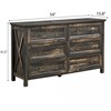 FONTOI Dressers, Tall Dressers with Wood Top and 6 Drawers, Dressers Organizer for Bedroom Entryway Hallway, Brown, 54"*31.5"*15.8" - 2 of 4