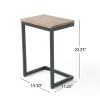 Syemin End Tables Accent Side Table, End Table with Metal Frame, Small Side Table, Side Tables Living Room, Nightstand, Brown, 15.5"*11.25"*22.25" - 3 of 4