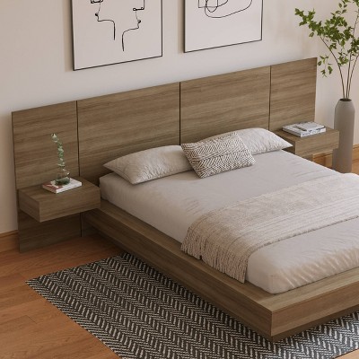 Napa Brown Oak 4-Piece Queen Platform Bedroom Set