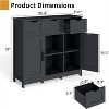 Zevemomo Modern Farmhouse Sideboard Buffet Cabinet with Drawer & Adjustable Shelf, Kitchen Storage & Coffee Bar Cabinet for Dining Room, Black - 4 of 4