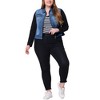 Agnes Orinda Women's Plus Size Trucker Zipper Front Sleeveless Sport Crop Denim Vests - 2 of 4