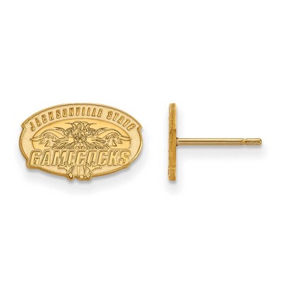 Black Bow Jewelry 14k Yellow Gold Jacksonville State Gamecocks NCAA Post Earrings