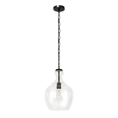 Hudson and Canal 11" Wide Pendant with Glass Shade