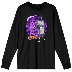 Naruto Classic Orochimaru Kanji Logo Men's Black Long Sleeve Shirt - 1 of 2