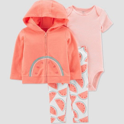 Image of Carter's Just One You® Baby Girls' Watermelon Top & Bottom Set - Coral 18M