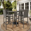 Martha Stewart Bedford 5-Piece Indoor-Outdoor Bar Set with 4 Patio Bar Stools and Bar Height Table with Engineered Wood Top in Rattan Wicker - 2 of 4